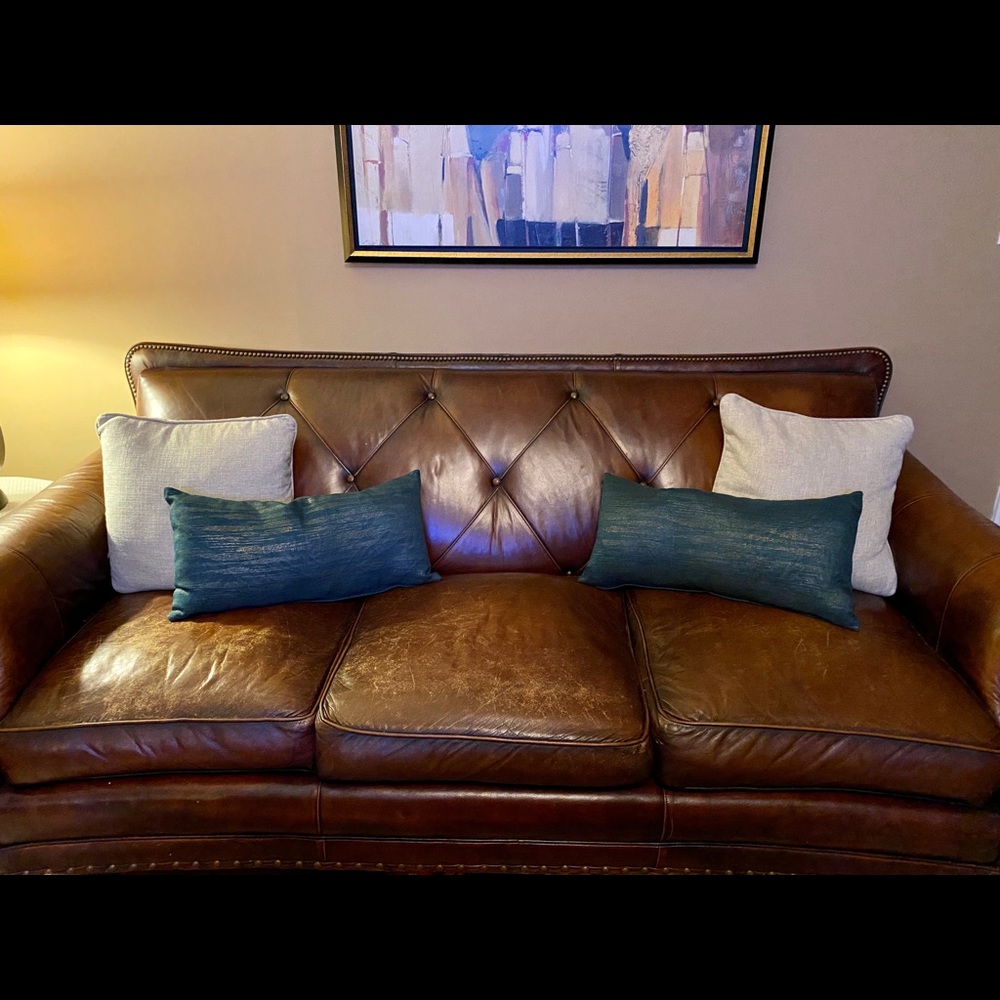 Pair of Forest Green Lumbar Cases and Pillows
